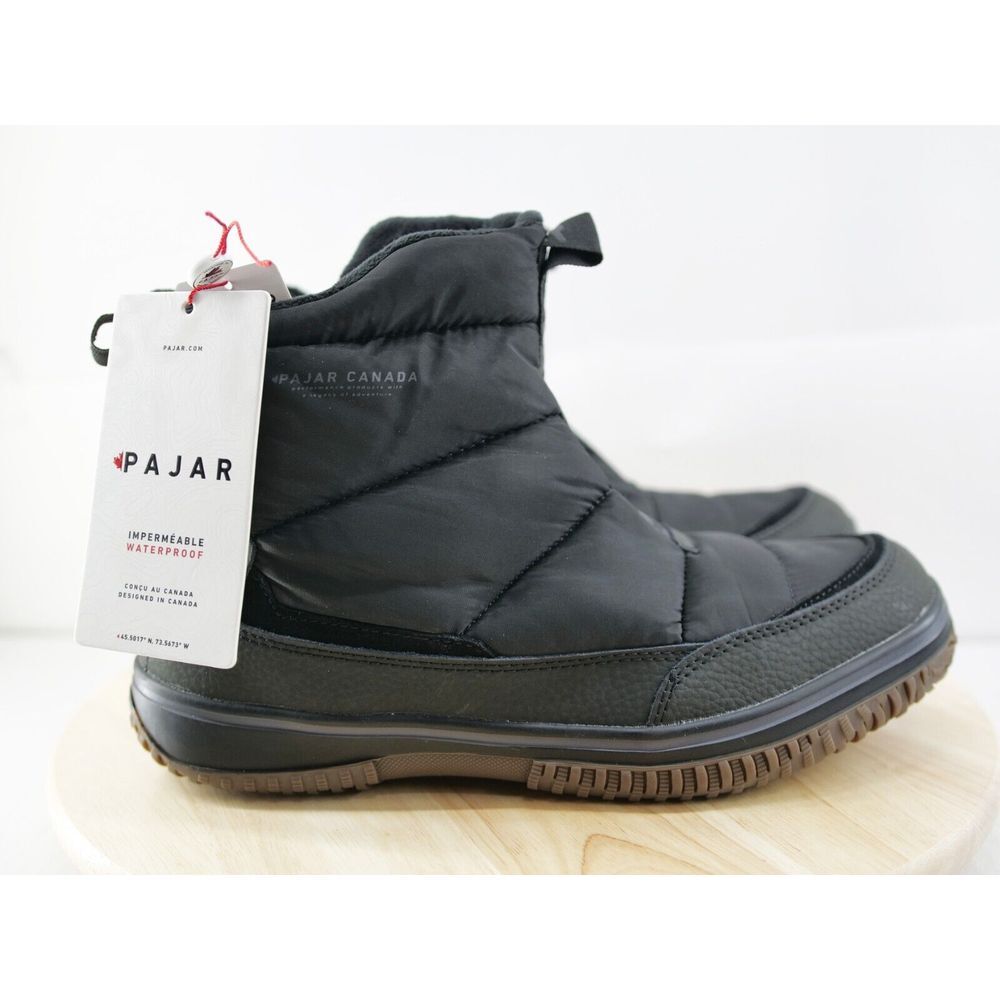 Pajar Canada Exo Lite Men's Size 11‎ Waterproof Black Boots Winter Snow Side Zip